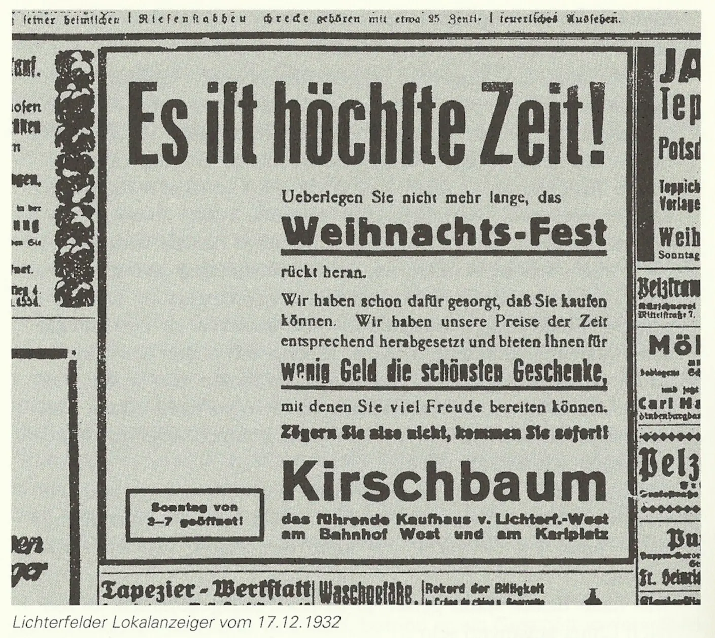 Anzeige Lichterfelder Lokalanzeiger