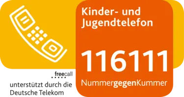Logo: Kinder- und Jugendtelefon 116 111 Nummer gegen Kummer