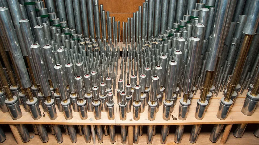 Orgelpfeifen der Paulus-Orgel in Berlin-Steglitz