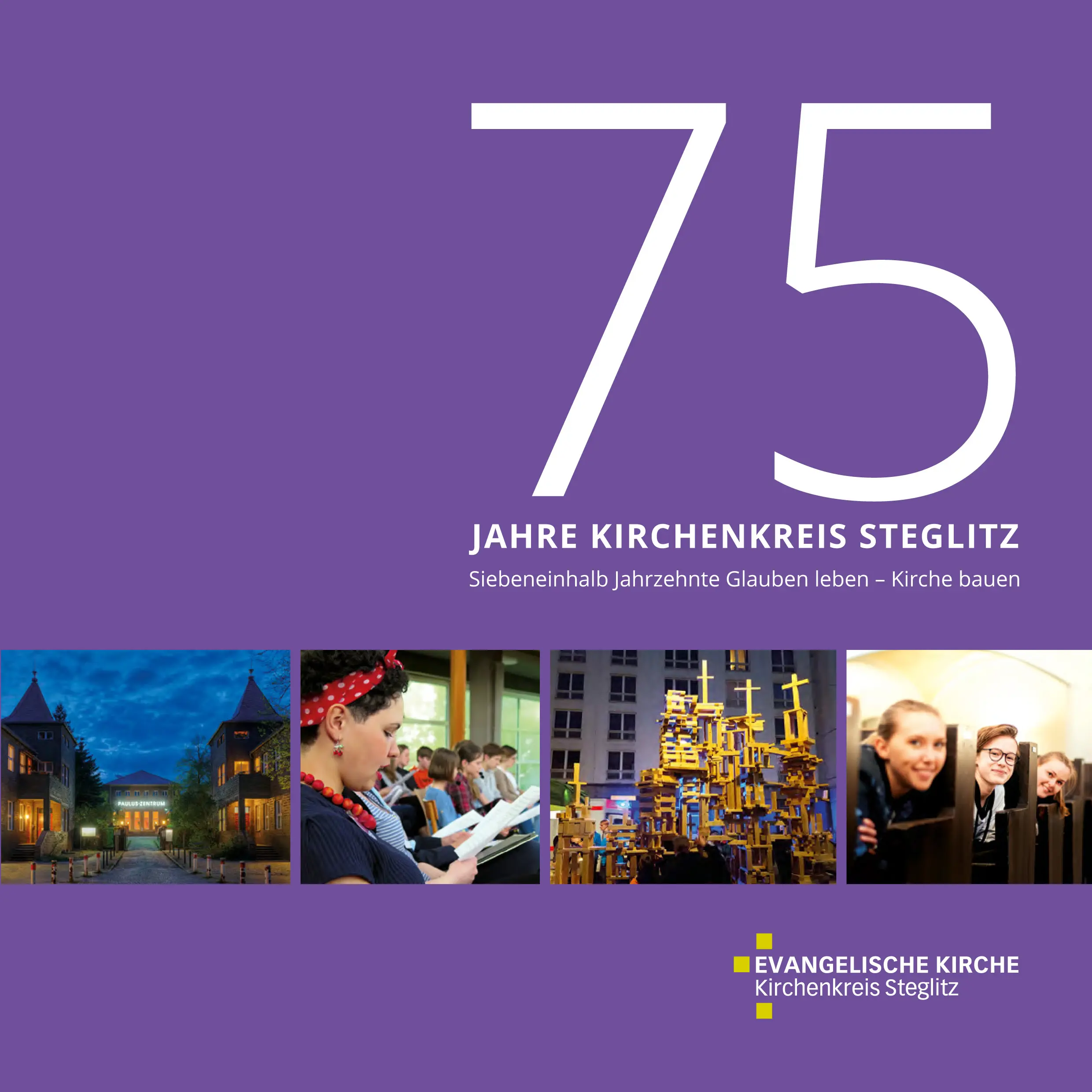 Deckblatt der Festbroschüre "75 Jahre Kirchenkreis Steglitz"